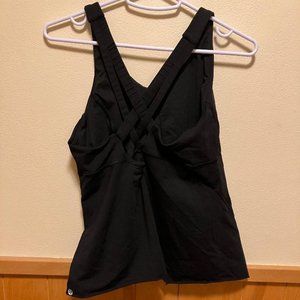 Lululemon Athletica Black Cropped Tank Top Criss Cross Back